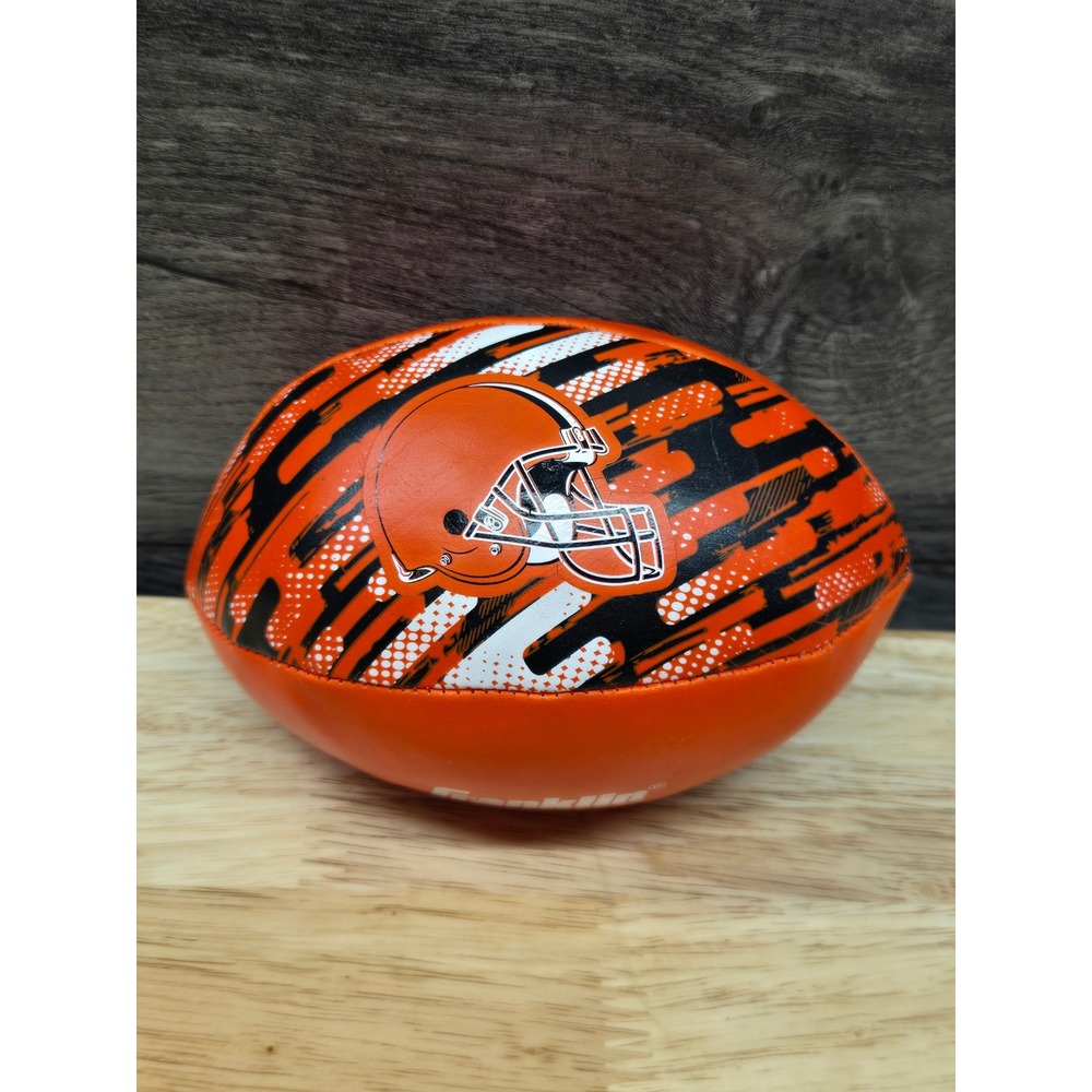 Franklin NFL Cleveland Browns Mini Football Orange Black White Helmet Logo 6in